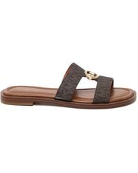 Michael Kors - All-Over Logo Buckle Sandals - Lyst
