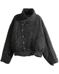 Ziggy Chen - Asymmetric-Front High-Neck Jacket - Lyst