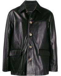 versace genuine leather coats & jackets