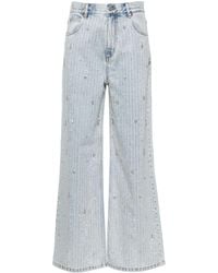 Sandro - Rhinestone-embellished Wide-leg Jeans - Lyst