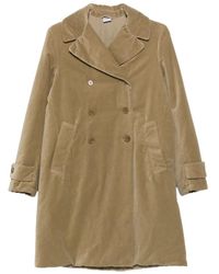 Aspesi - Double-Breasted Velvet Coat - Lyst