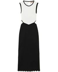 Twinset - Scalloped-Edge Two-Tone Midi Dress - Lyst
