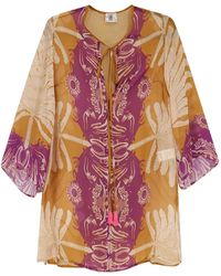 BYE Firenze - Palme Crew-Neck Lace-Up Tunic - Lyst
