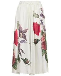 Pierre Louis Mascia - Aloe Botanical-Print Silk Maxi Skirt - Lyst