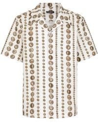 Dolce & Gabbana - Monete-print Stretch-cotton Shirt - Lyst