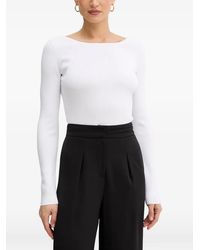 ARMANI EXCHANGE - Ribbed-Knit Long-Sleeve Sweater - Lyst