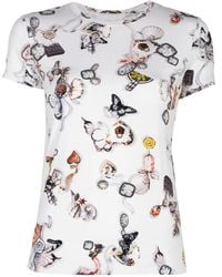 L'Agence - Ressi Butterfly-Print T-Shirt - Lyst