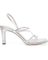 Sandro - Block-Heel Leather Sandals - Lyst