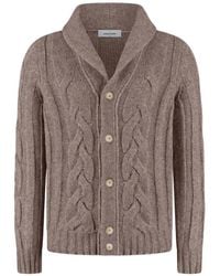Gran Sasso - Cable-Knit Shawl-Collar Cardigan - Lyst