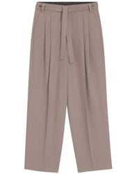 HUGO - Belted Pleated Trousers - Lyst