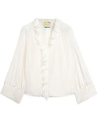 Momoní - Blouse En Soie Montoya À Volants - Lyst