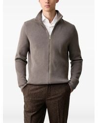 Lindbergh - Ribbed-Knit Zip-Up Cardigan - Lyst