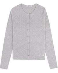 Sporty & Rich - Pointelle-Knit Button-Up Cardigan - Lyst