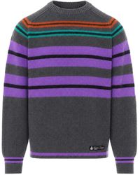Lanvin - Striped Ribbed-Knit Sweater - Lyst