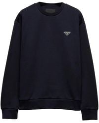 Prada - Triangle-Logo Sweatshirt - Lyst