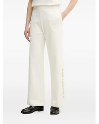 KARL LAGERFELD - Logo-Embroidered Wide-Leg Trousers - Lyst