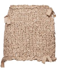 Prada - Ribbon-detail Silk Miniskirt - Lyst