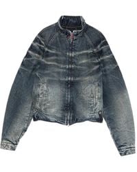 DIESEL - Faded-Effect Raglan-Sleeve Denim Jacket - Lyst