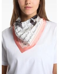 KARL LAGERFELD - Sciarpa A Fiori Con Logo - Lyst