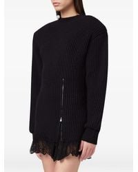 GIUSEPPE DI MORABITO - Lace-Trim Ribbed-Knit Mini Dress - Lyst