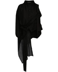 Yohji Yamamoto - Asymmetric Cropped Shirt - Lyst