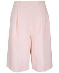 Agnona - Pleated-Front Linen Shorts - Lyst