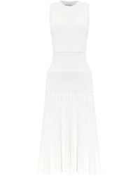 Lacoste - Ribgebreide Midi-Jurk - Lyst