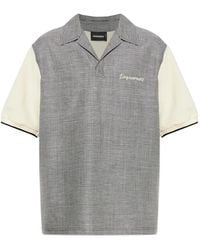 DSquared² - Virgin Wool Linen Pied De Poule Polo - Lyst