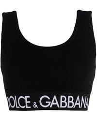 Dolce & Gabbana - Logo-Band Cropped Tank Top - Lyst