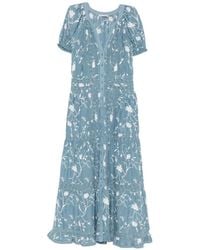 Alice + Olivia - Lace-Trim Floral-Print Maxi Dress - Lyst