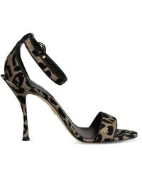 Dolce & Gabbana - Leopard-Print Ankle-Strap Sandals - Lyst