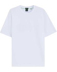 BOSS - Tonal Flocked-Logo T-Shirt - Lyst