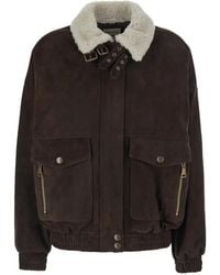 Semicouture - Gloria Shearling-Collar Buckled-Strap Jacket - Lyst