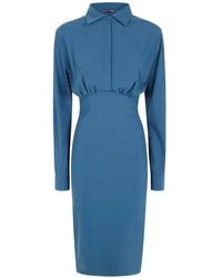 La Petite Robe Di Chiara Boni - Gathered Long-Sleeved Midi Dress - Lyst