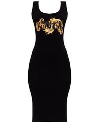 Versace Jeans Couture - Logo-Graphic Midi Cotton Dress - Lyst