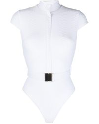 Noire Swimwear - Belted Cap-sleeve Swimsuit - Lyst