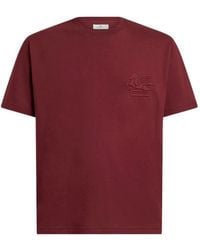 Etro - Cotton Jersey T-Shirt With Raised Pegaso Logo - Lyst