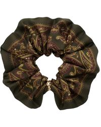 Saint Laurent - Patterned Silk Scrunchie - Lyst