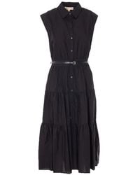 MICHAEL Michael Kors - Shirt-Collar Midi Dress - Lyst