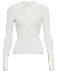 Courreges - Ribbed Long-Sleeve Polo Shirt - Lyst