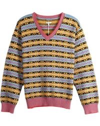 Bode - Jersey Fair Isle Con Cuello En V - Lyst