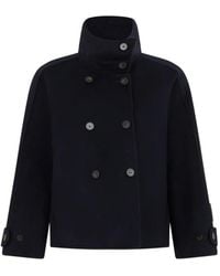Slowear - Double-Breasted High-Neck Jacket - Lyst