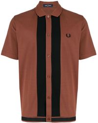 Fred Perry - Panelled Cotton Polo Shirt - Lyst