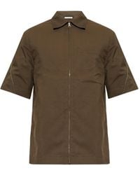 Givenchy - Logo-Embroidered Zip-Up Shirt - Lyst