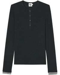 B+ AB - Long-Sleeve Henley T-Shirt - Lyst