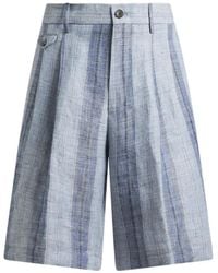 Etro - Striped Linen Shorts - Lyst