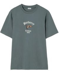 Burberry - Check Flag Cotton T-Shirt - Lyst