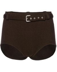 Magda Butrym - Belted Ribbed-Knit Shorts - Lyst