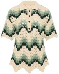 The Upside - Tidal Sagra Crochet Polo Top - Lyst