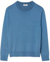 Sandro - Rundhals-Pullover mit geripptem Saum - Lyst